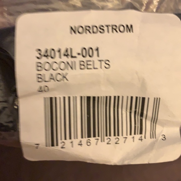 BONCONI Men's Black Leather Belt Size 40 (Multi) - Picture 6 of 6